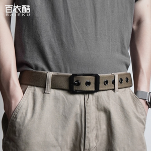 百衣酷 帆布腰带皮带男士新款布带男牛仔裤腰带布腰带布皮带夏季