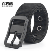 百衣酷针扣尼龙帆布腰带男士 百搭韩版 青年休闲皮带学生耐用3.8宽