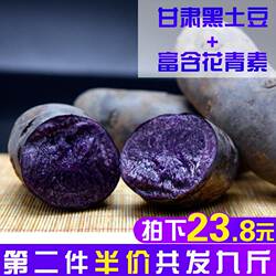 甘肃土豆黑土豆黑美人紫土豆紫色马铃薯黑洋芋富含花青素5斤包邮