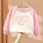 儿童宝宝百搭宽松休闲上衣 新款 纯棉女童装 洋气插肩拼色卫衣春秋季