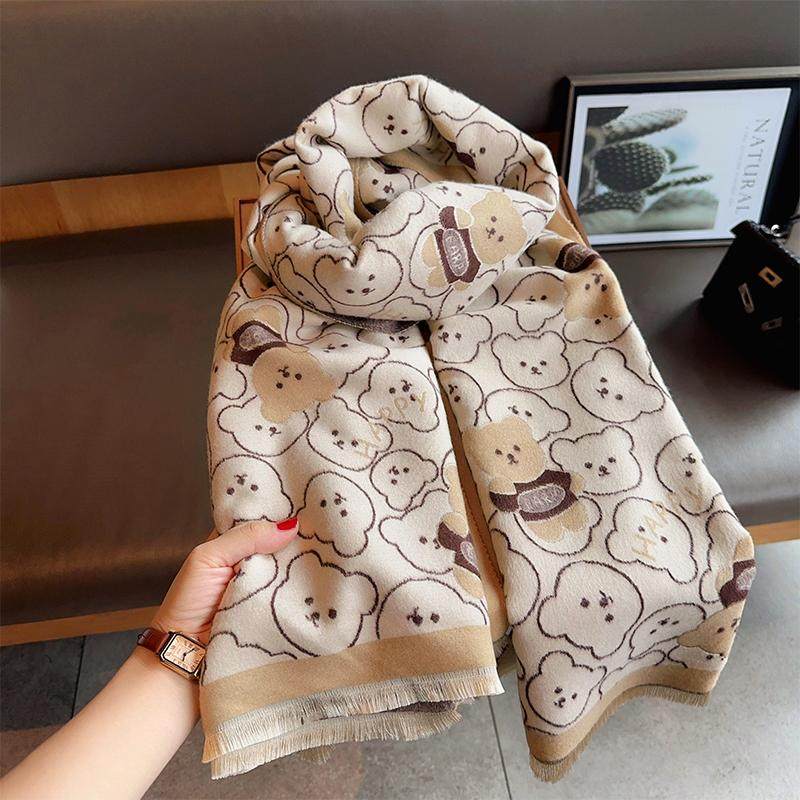 2024新款卡通小熊加厚围巾女冬季仿羊绒长款外搭披肩学生保暖围脖,服饰配件/皮带/帽子/围巾,围巾/丝巾/披肩,淘宝优惠券,粉丝福利购,淘宝优惠卷