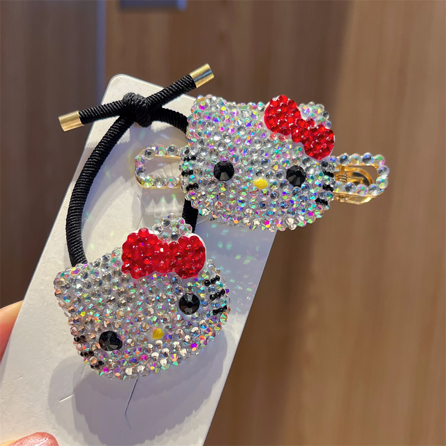 新款可爱猫咪KT头绳发夹发饰套装