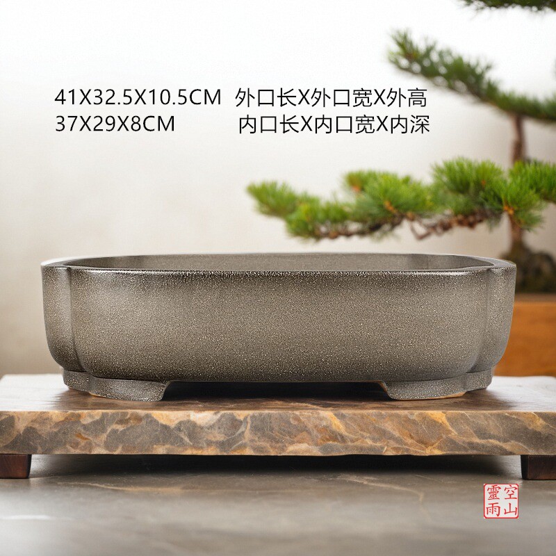 紫砂全手工仿古长方花盆精品直销