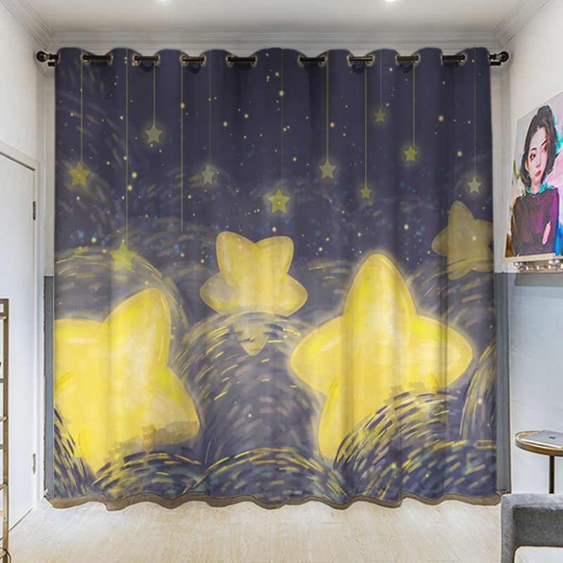 免打孔新款防晒儿童房试衣间窗帘