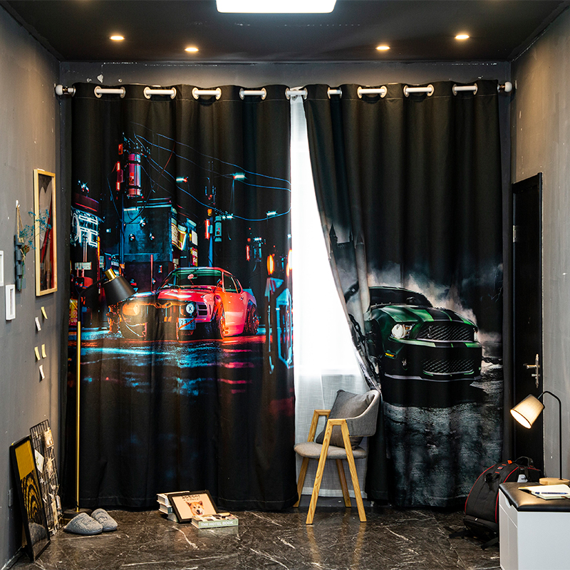 防晒隔热短帘遮光日式免打孔窗帘