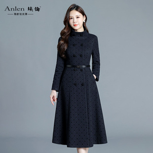 埃伦妈妈洋气优雅连衣裙2025秋冬新款高级感妈妈气质减龄打底长裙