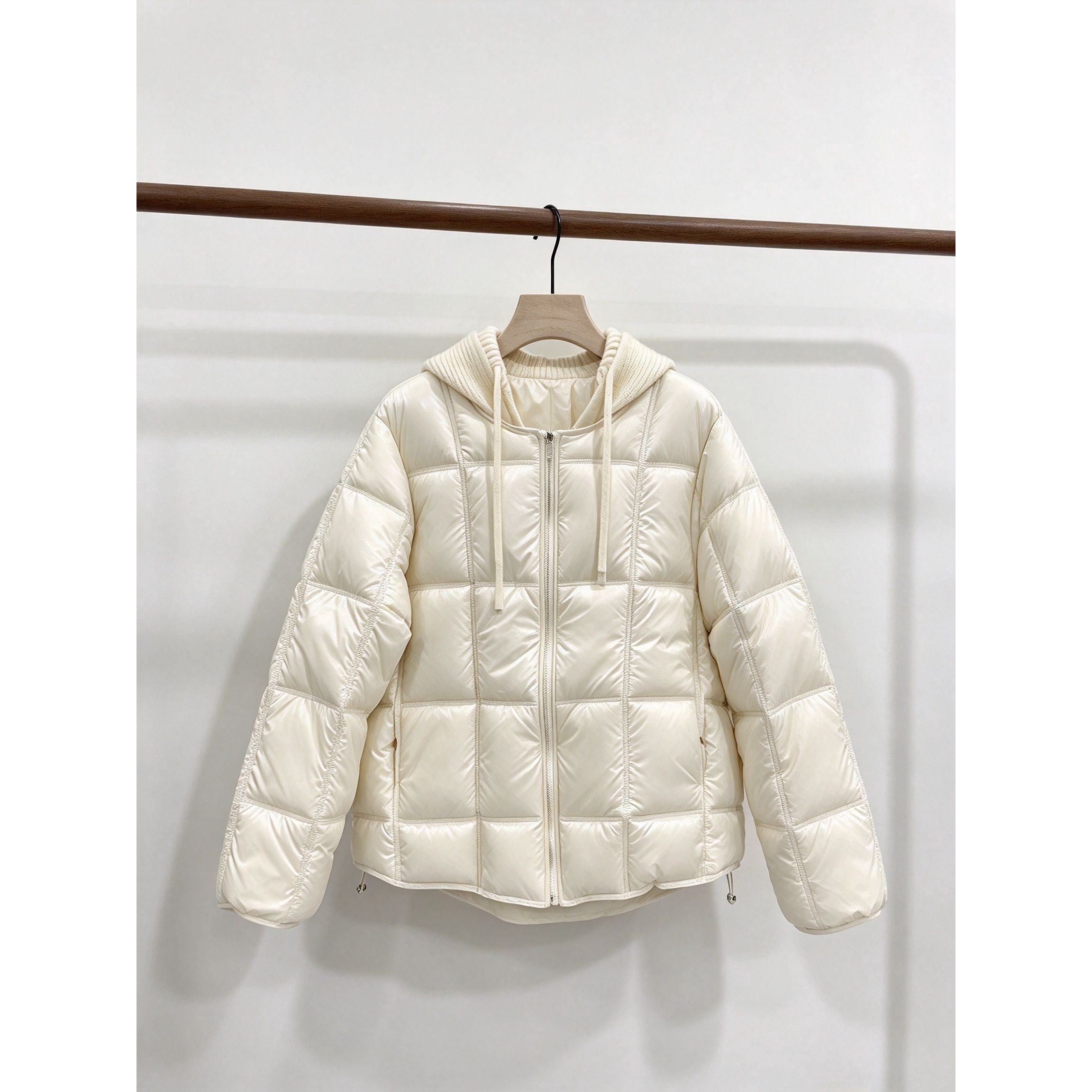 宽松短款方格棉服女假两件连帽小个子秋冬休闲百搭显瘦保暖棉衣