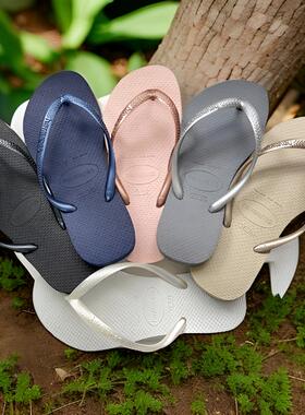 2026新巴西哈瓦那Havaianas slim沙滩防滑外穿细带女士平底人字拖