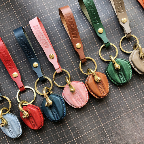 适用钥匙套手工牛皮摩托车钥匙包