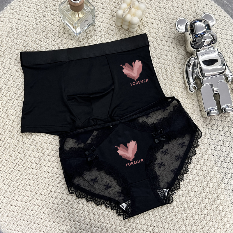 情侣内裤一男一女冰丝性感个性ins爱心内裤2024新款潮流薄款夏季