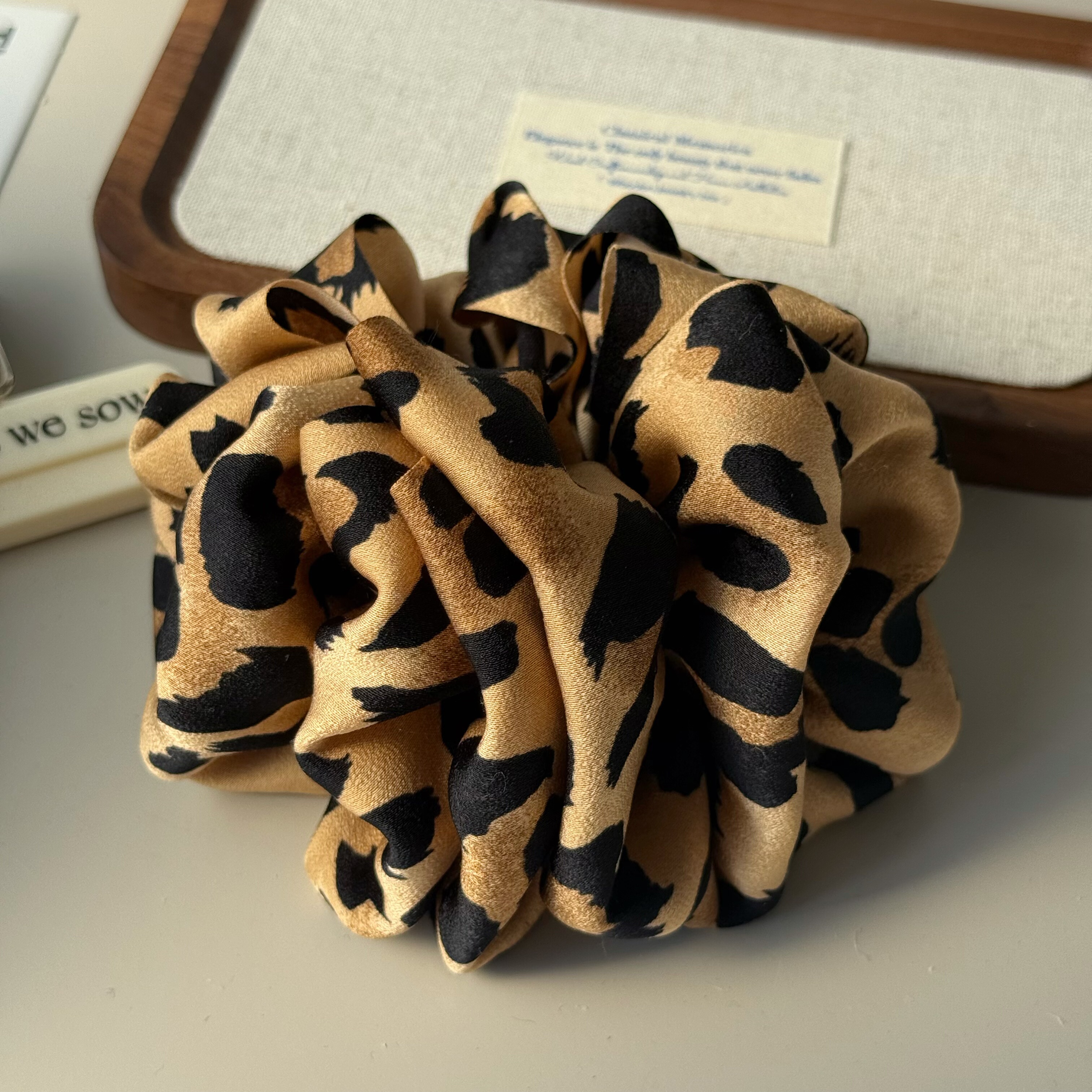 时髦精新宠豹纹大花朵调性高级感抓夹发饰香蕉夹发卡布艺