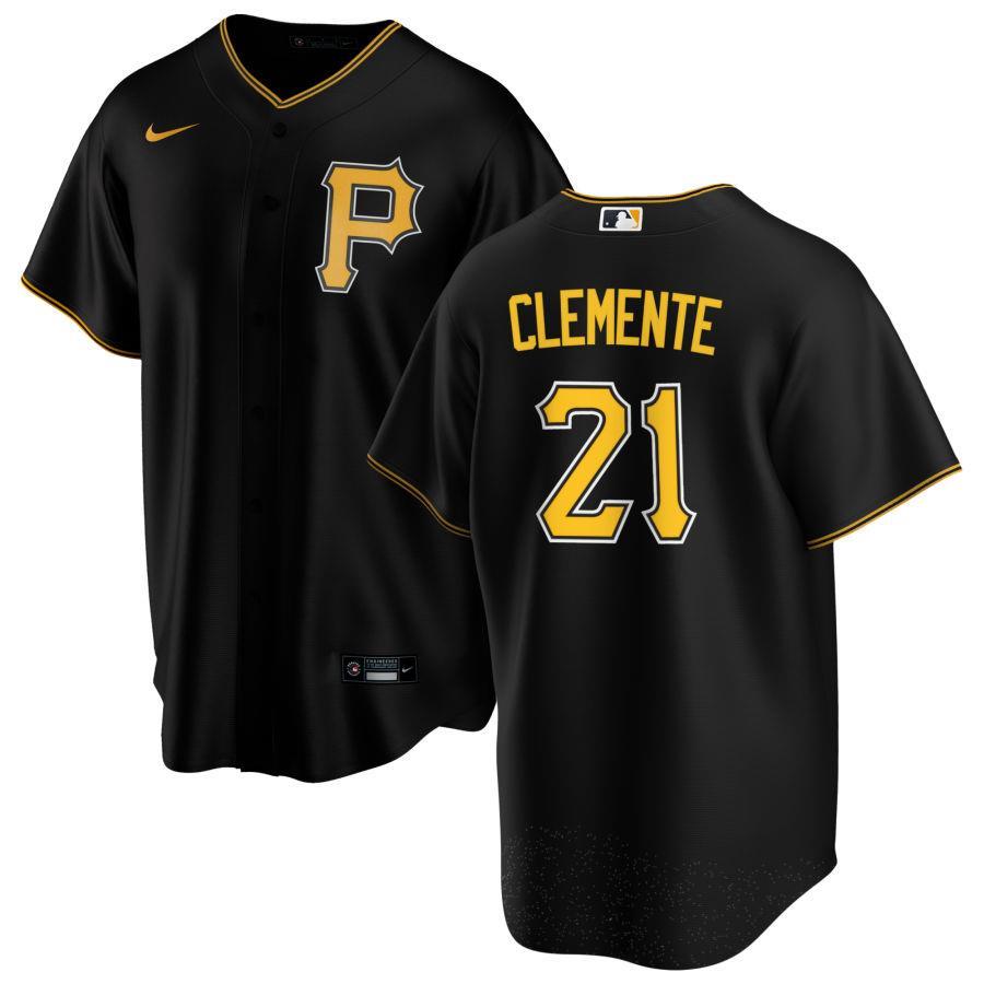 pittsburgh pirates匹兹堡海盗队棒球服21号Clemente球衣比赛服男
