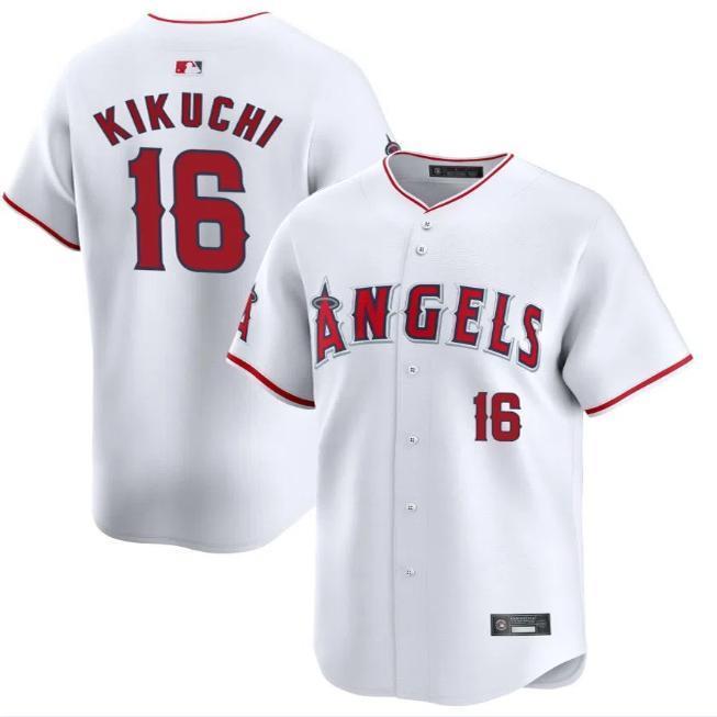 定制Los Angeles Angels天使队棒球服16号KIKUCHI 菊池雄星球衣