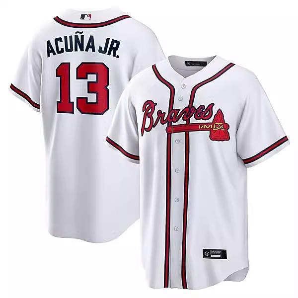 亚特兰大勇士队棒球服Atlanta Braves 球衣13号Acuna jr 比赛服男