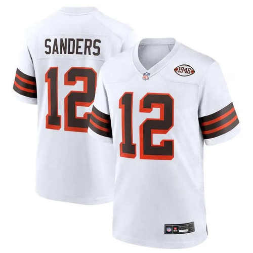 Cleveland Browns克利夫兰布朗队橄榄球服12号SANDERS球衣刺绣男