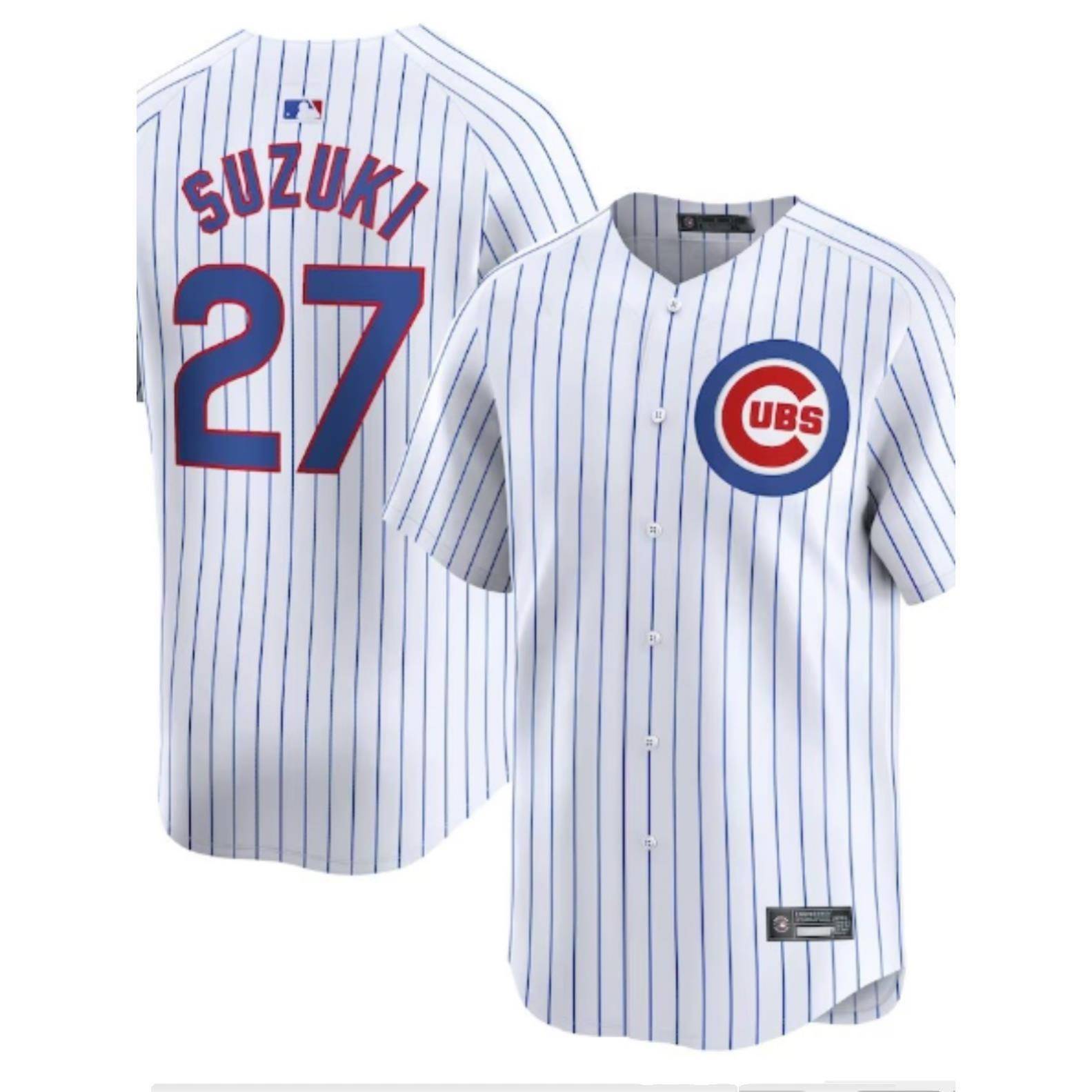 Cubs小熊队棒球服7号SWANSON 27号SUZUKI铃木诚也球衣 比赛服刺绣