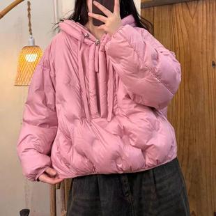 20850冬季新款休闲百搭简约风设计款小个子连帽蓬松款套头羽绒服