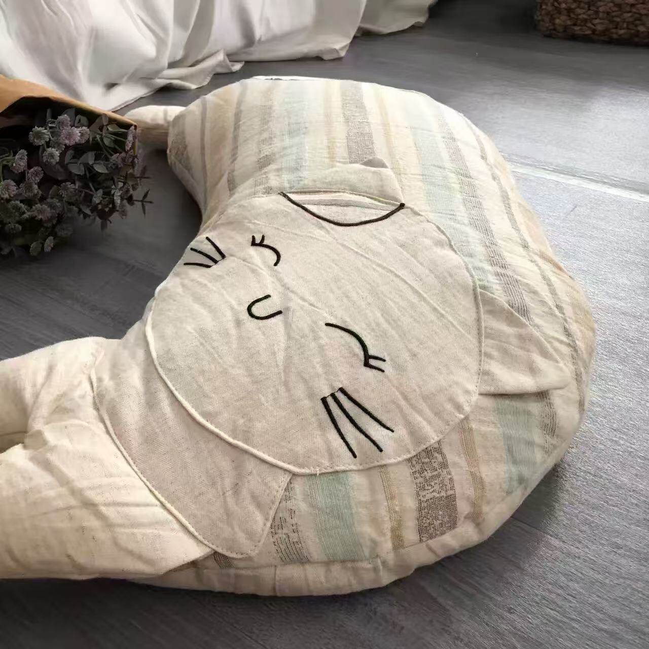 22761荞麦枕全棉双层纱游泳的鱼枕头抱枕靠枕腰托枕午睡枕办公枕