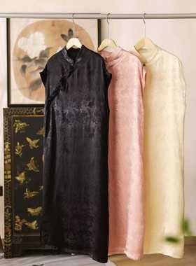 18413｛烟雨江南｝100%人丝新中式国风复古提花改良旗袍连衣裙女