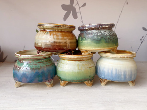 奶罐森系多肉花盆 景德镇手工盆拉坯控型百搭