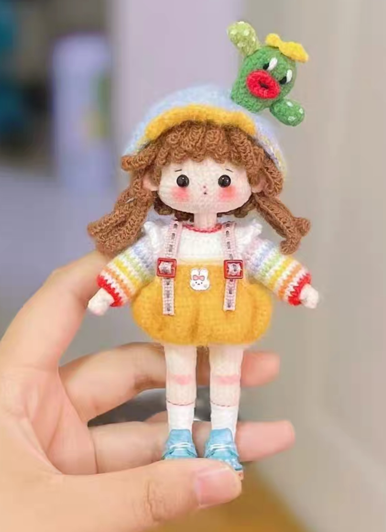 成品钩织人偶钩织玩偶微钩人偶定制仙仙掌玩偶钩织仙仙掌娃娃成品
