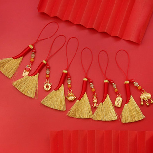 金扫帚婴儿床头压惊安睡小扫把手机钥匙扣学生书包挂件笤帚护身符