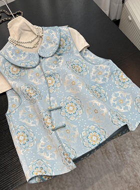2026春季新款新中式马甲背心女减龄娃娃领独特别致轻国风叠穿上衣