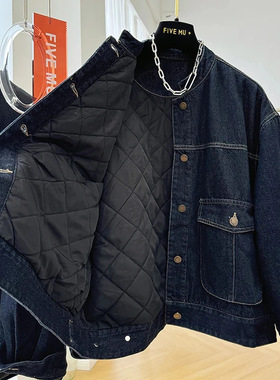 2025韩系休闲洋气宽松夹棉牛仔夹克外套女秋冬季别致短款棉衣棉服