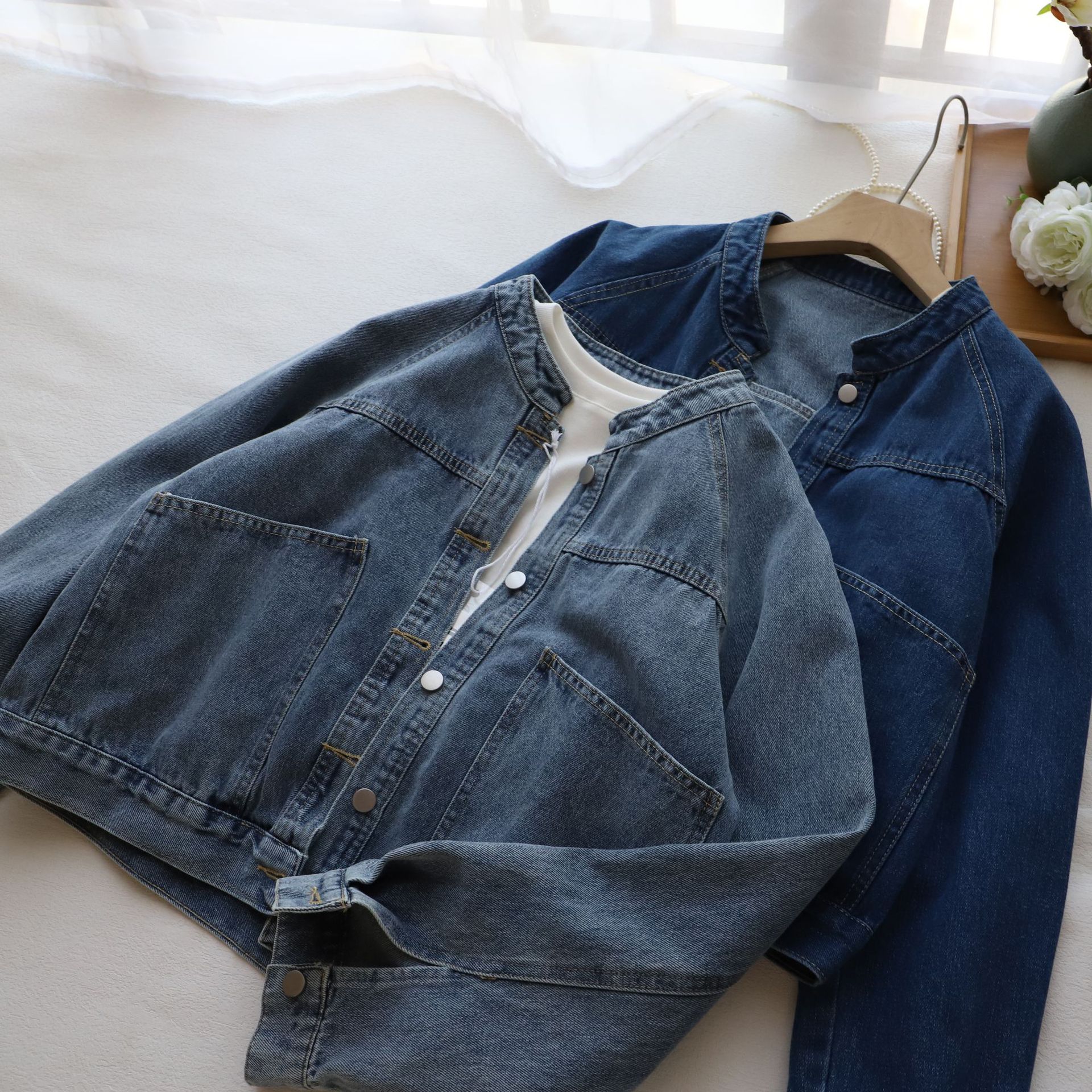 不撞款2025新品热销韩版复古时尚休闲百搭早春短款牛仔外套女