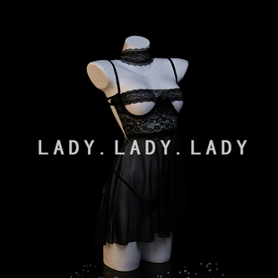 Lady性感睡裙蕾丝镂空情调内衣战袍吊带睡衣诱惑装 纯欲趣情qqny女