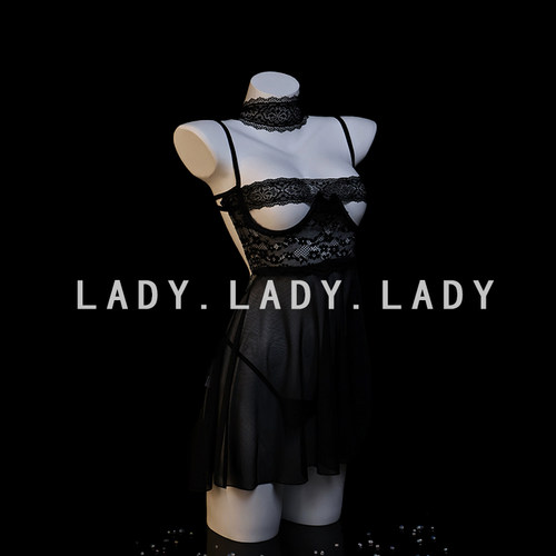 Lady性感睡裙蕾丝镂空情调内衣战袍吊带睡衣诱惑装纯欲趣情qqny女