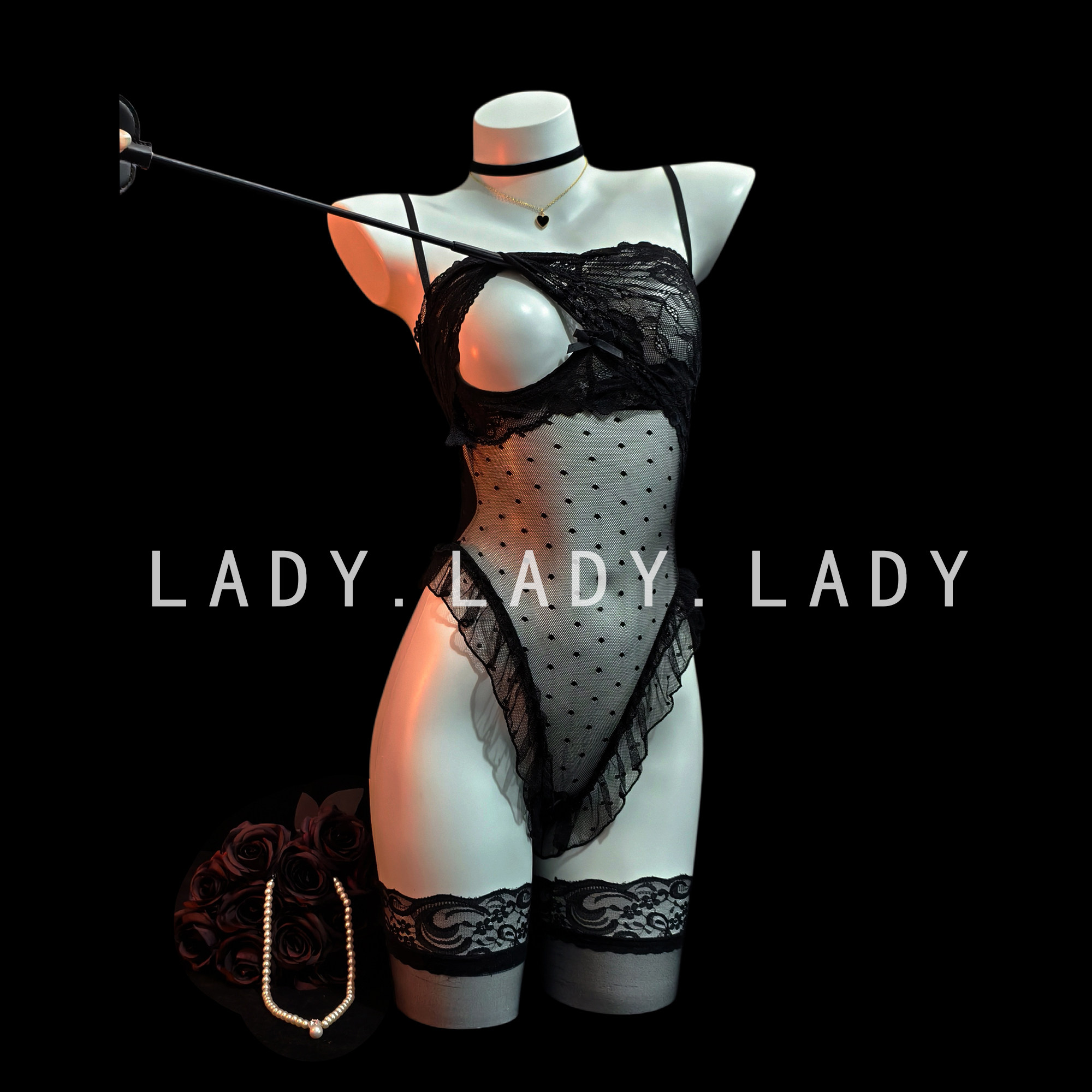 Lady可掀开性感蕾丝连体衣带钢托战袍小胸制服qqny情趣诱惑内衣
