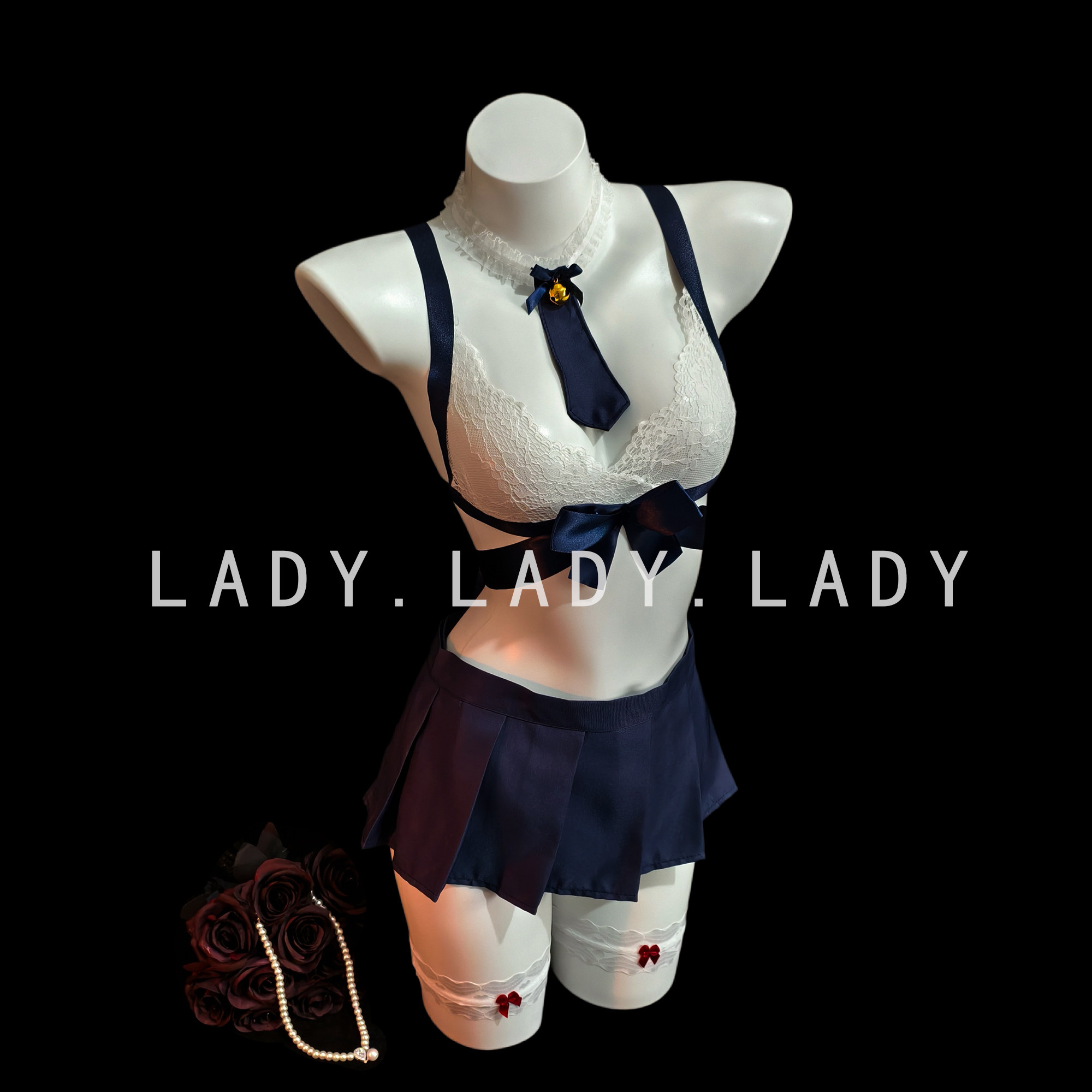Lady性感内衣约会战袍水手服cosJ百褶裙学院风情趣JK制服套装qqny