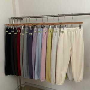 25年冬款韩国奥粒绒女士束脚卫裤小个子韩版休闲柔软百搭运动裤子