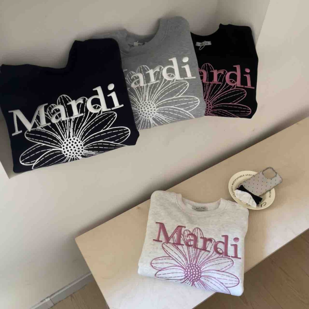 25年冬款韩系简约百搭刺绣雏菊女生短款加绒卫衣小个子宽松长袖衫