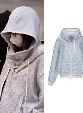 现货林娜琏同款Minjiena韩国代购兔兔连帽外套休闲裤套装女款潮流