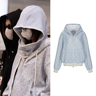 现货林娜琏同款Minjiena韩国代购兔兔连帽外套休闲裤套装女款潮流