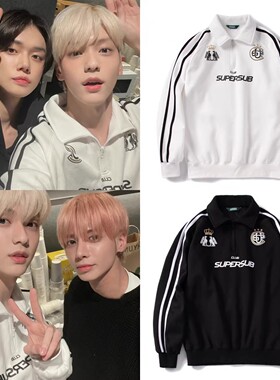 特价现货！韩国潮牌崔秀彬同款supersub美式球衣风半拉链韩版卫衣