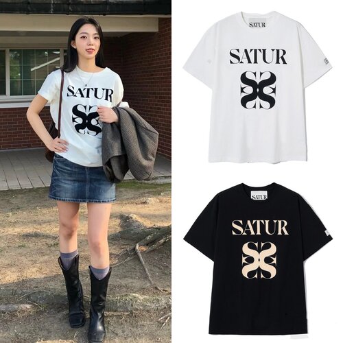 SATUR夏季经典字母logo短袖男女