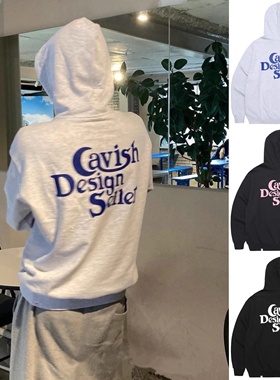特价韩国姜涩琪 黄仁俊同款CAVISH经典字母撞色连帽卫衣帽衫男女