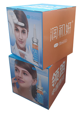 定制立方体活动广告堆码箱三层瓦楞纸加厚卡扣式拆装方便展示堆头