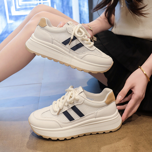 2026新款 透气小白鞋 春季 防滑百搭休闲运动鞋 厚底老爹鞋 外贸单女鞋