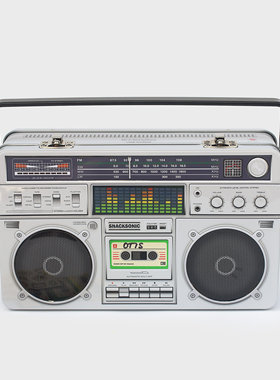 英国SUCK UK录音机午餐盒复古便当野餐水果零食锡收录机饭盒礼物