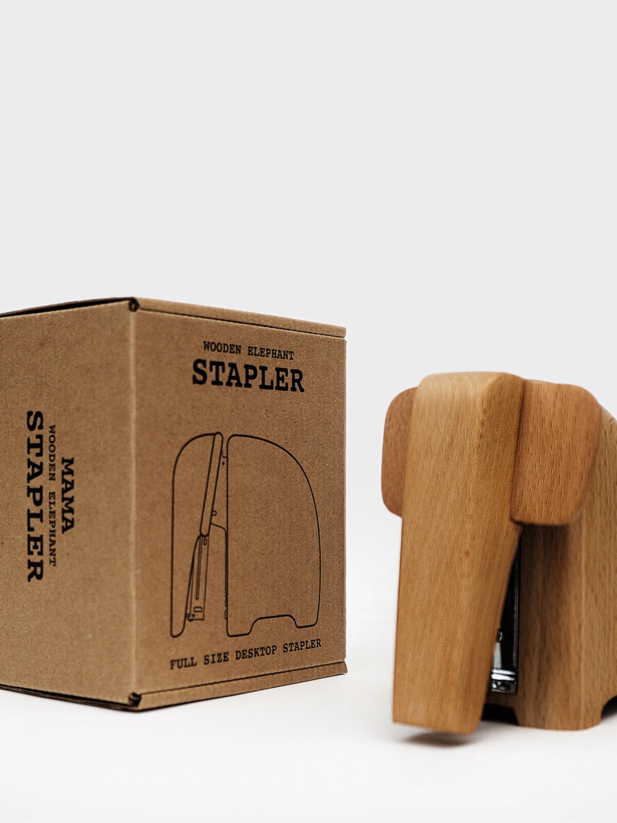 영국 SUCKUK 크리에이티브 로그 코끼리 스테이플러 너도밤 나무 친환경 미니 스테이플러 선물