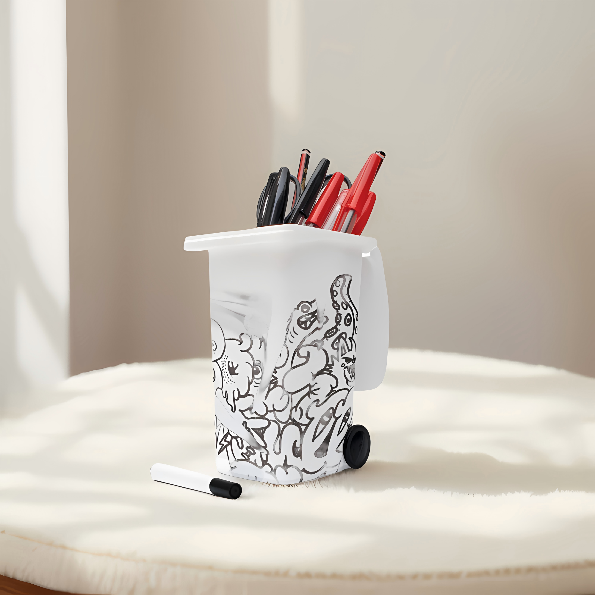 Luckies可涂鸦垃圾桶笔筒