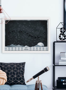 英国Luckies Star Map 荧光星空地图夜光星座海报家居壁饰礼品