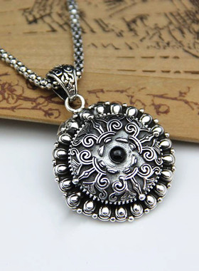 纯银楞言吊坠挂件可打开嘎乌盒