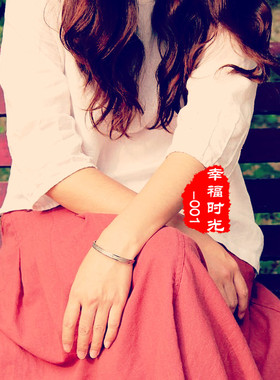 钛钢蓝色活扣女士手环