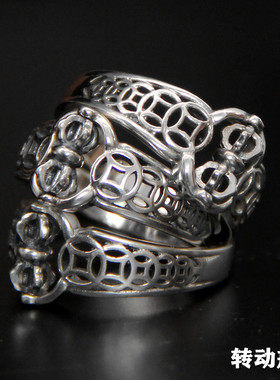 纯银指环本命年时尚个性风金刚杵