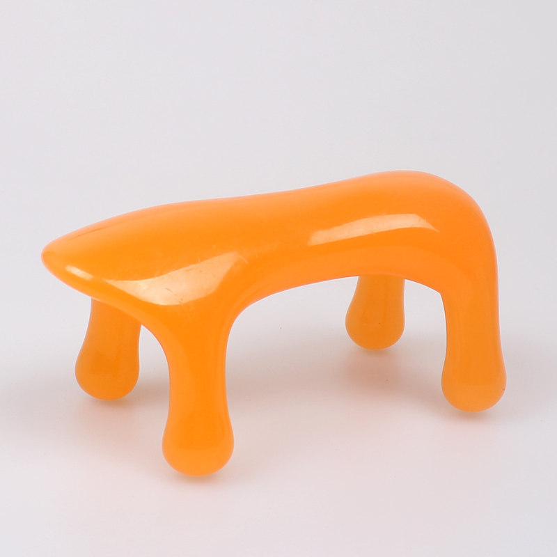 经络按摩器具全身肩颈椎脊椎背部按摩狗蜜蜡树脂按摩棒橘色